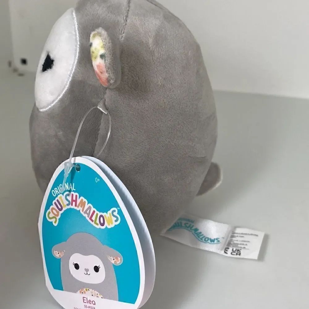Kellytoy Mini Squishmallows 5” Elea the Grey Lamb Floral Belly - Picture 5 of 6